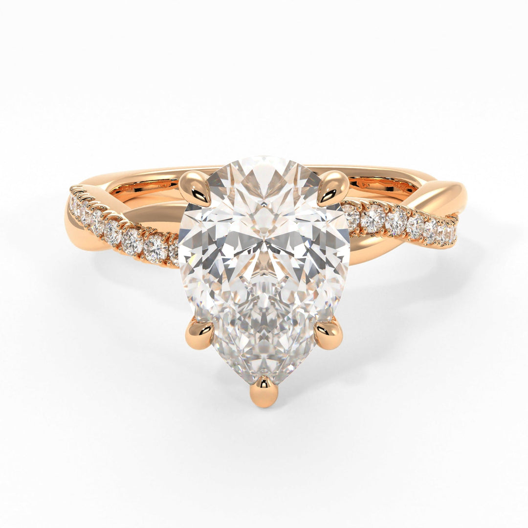 AGI Design Claudia Pear Shape Lab Created Diamond Engagement Ring