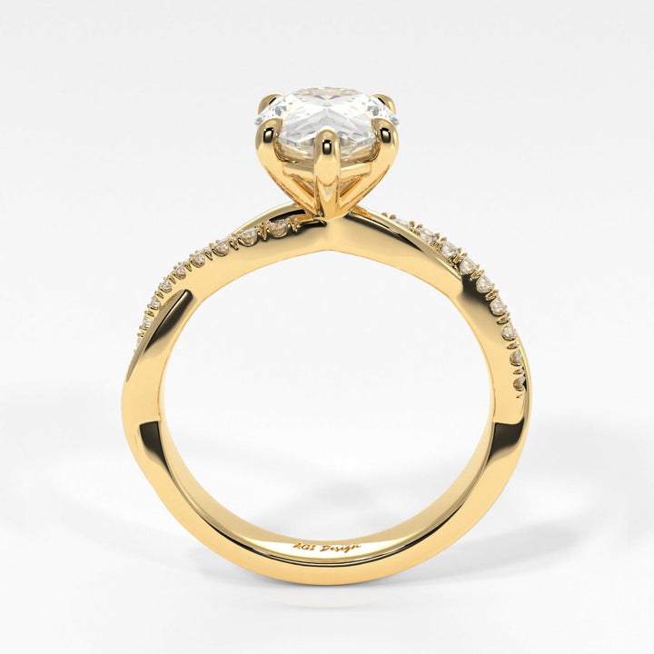 AGI Design Claudia Pear Shape Lab Created Diamond Engagement Ring