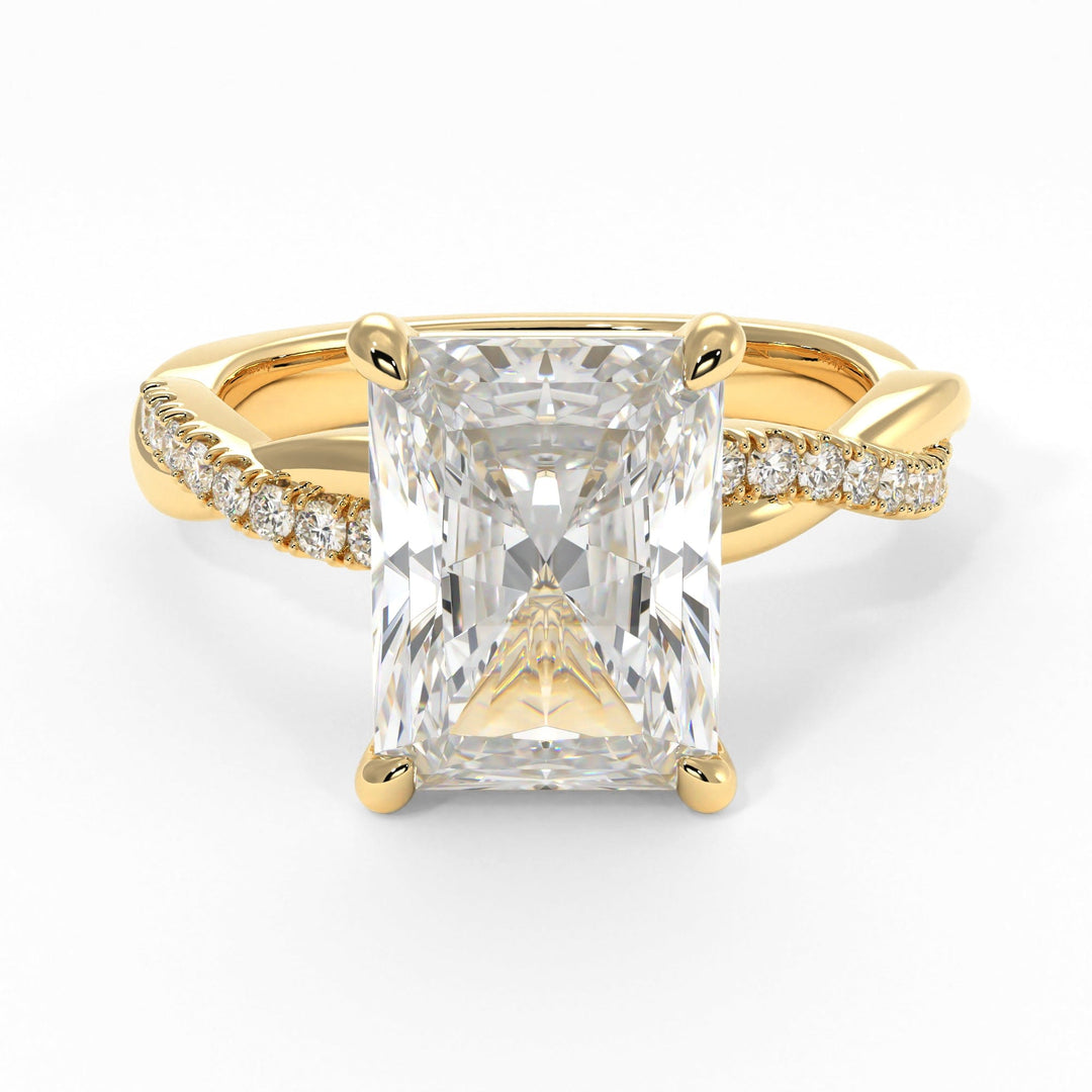 AGI Design Claudia Radiant/Emerald Lab Created Diamond Engagement Ring