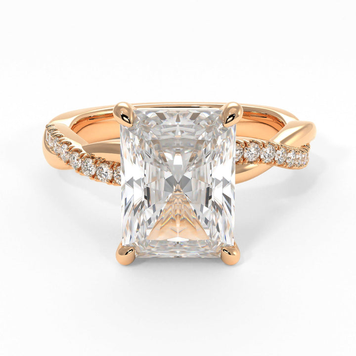 AGI Design Claudia Radiant/Emerald Lab Created Diamond Engagement Ring