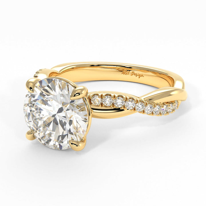 AGI Design Claudia Round Lab Created Diamond Engagement Ring