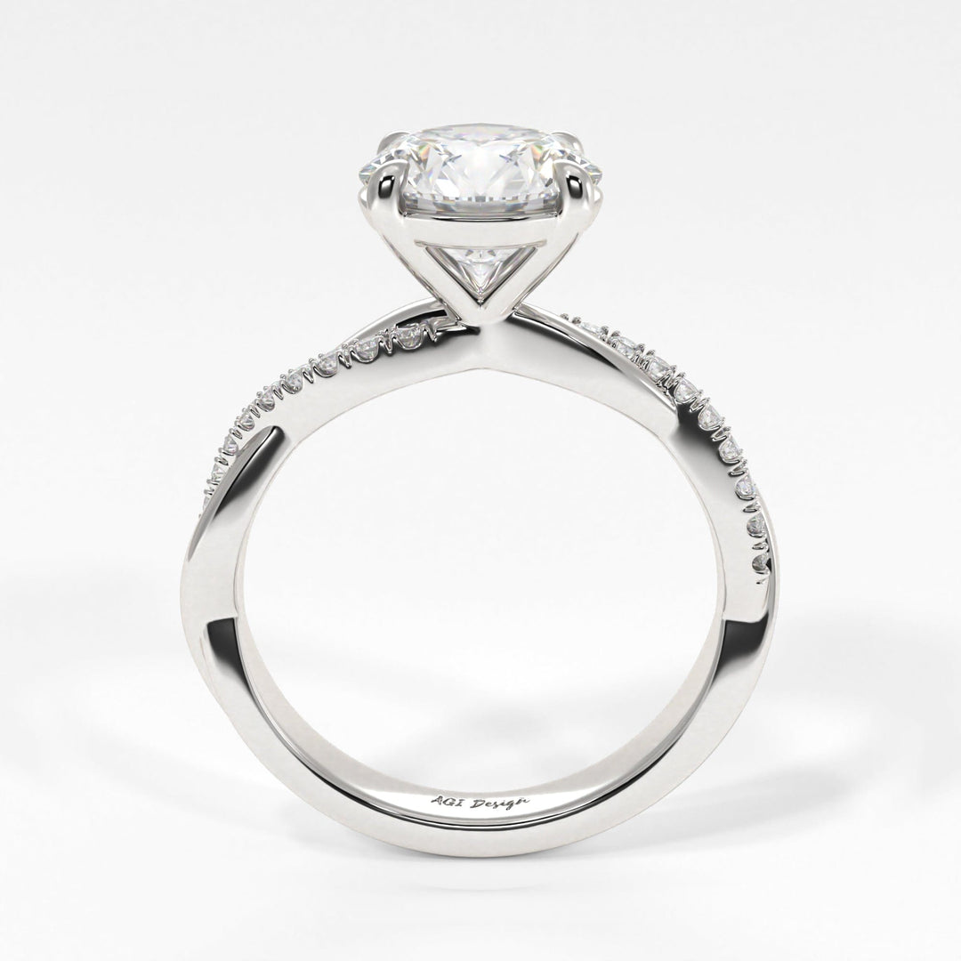 AGI Design Claudia Round Lab Created Diamond Engagement Ring