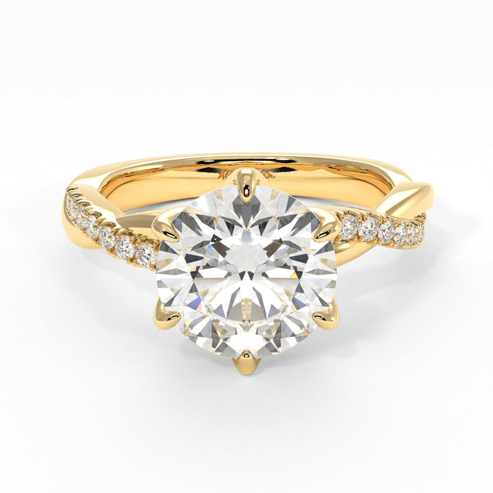 AGI Design Claudia Round Lab Created Diamond Tulip Engagement Ring