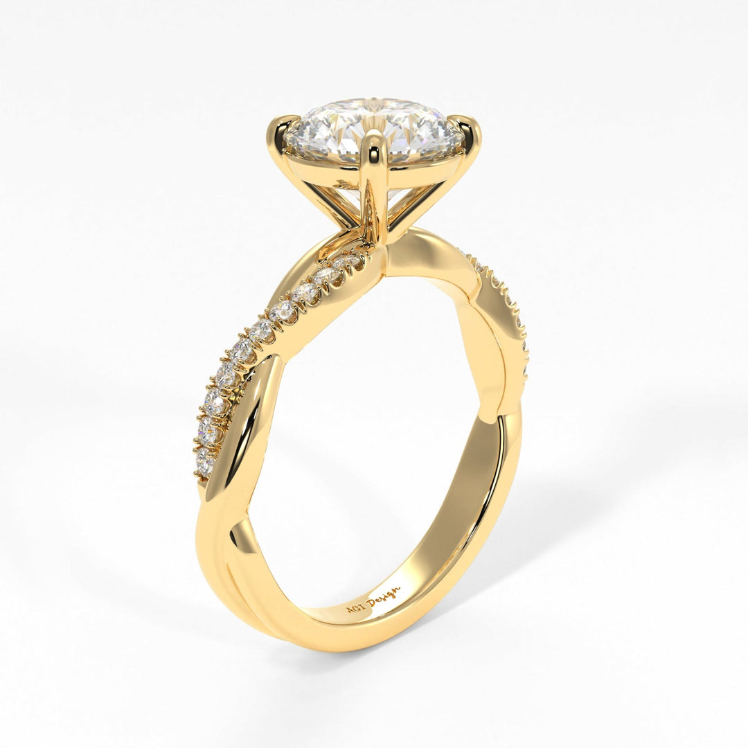 AGIDesignShop Claudia Round Moissanite  Engagement Ring