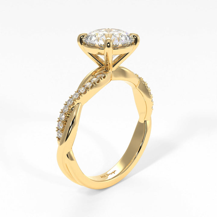 AGIDesignShop Claudia Round Moissanite  Engagement Ring