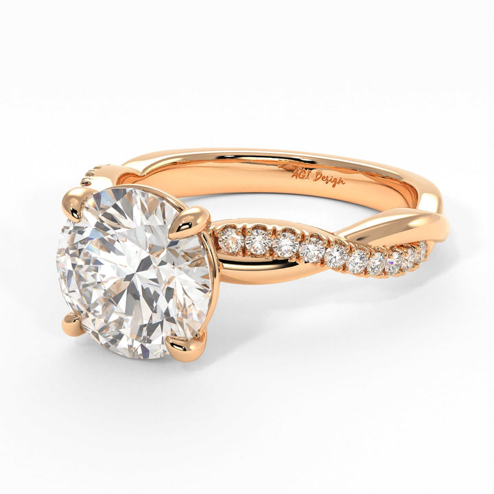 AGIDesignShop Claudia Round Moissanite  Engagement Ring