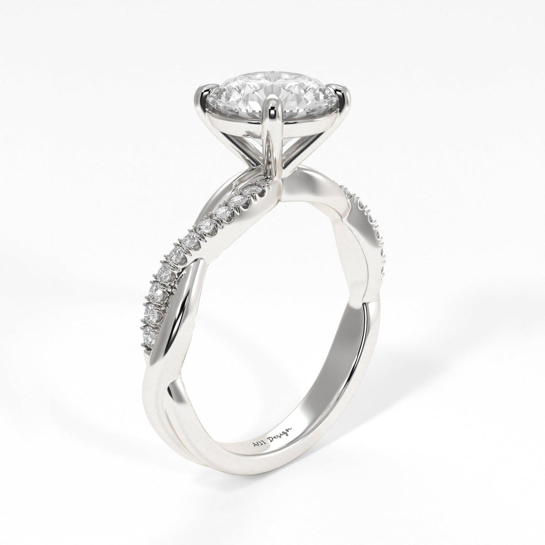 AGIDesignShop Claudia Round Moissanite  Engagement Ring