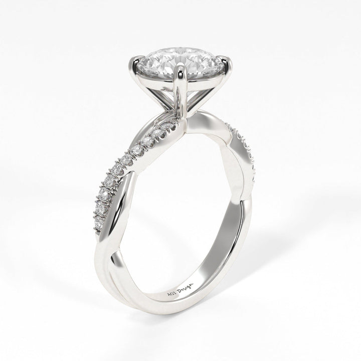 AGIDesignShop Claudia Round Moissanite  Engagement Ring