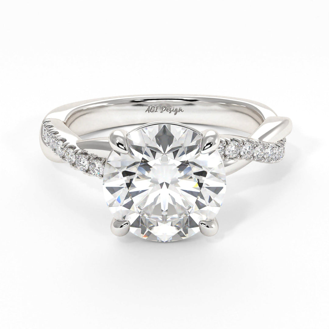 AGIDesignShop Claudia Round Moissanite  Engagement Ring