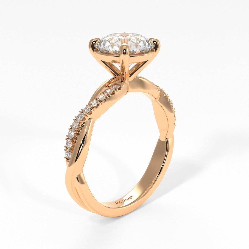 AGIDesignShop Claudia Round Moissanite  Engagement Ring