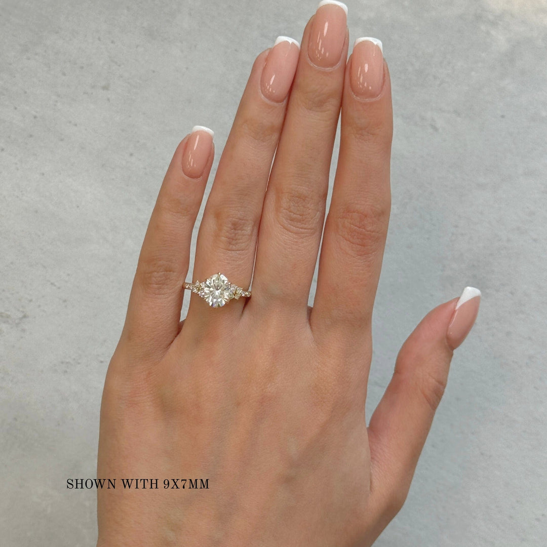 AGIDesignShop Cynthia Oval Forever One Moissanite Engagement Ring