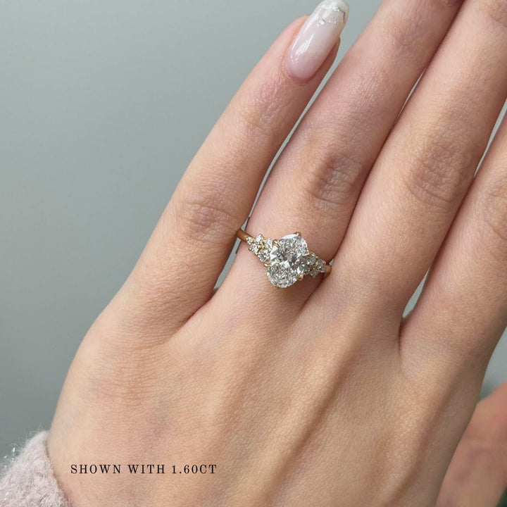 AGI Design Cynthia Oval Lab Created Diamond Engagement Ring