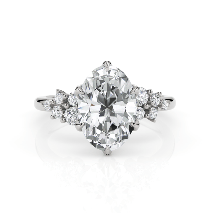 AGI Design Cynthia Oval Lab Created Diamond Engagement Ring