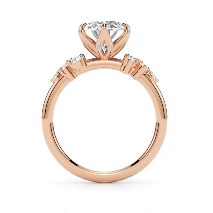 AGI Design Cynthia Oval Lab Created Diamond Engagement Ring