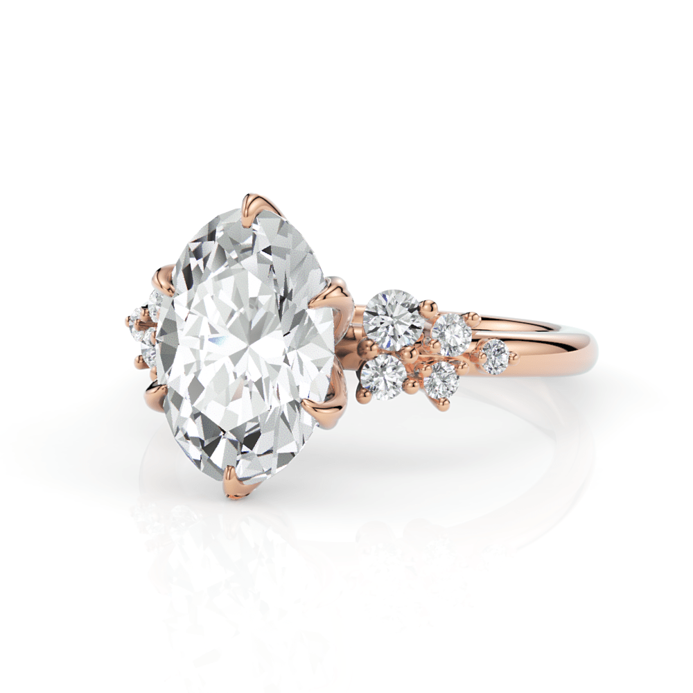 AGI Design Cynthia Oval Lab Created Diamond Engagement Ring