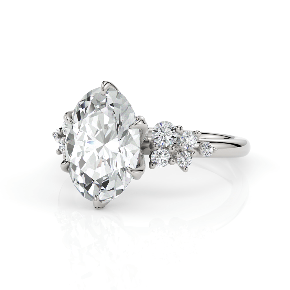 AGIDesignShop Cynthia Oval Moissanite Engagement Ring