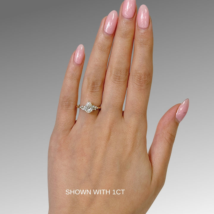 AGI Design Cynthia Pear Shape Lab Created Diamond Engagement Ring