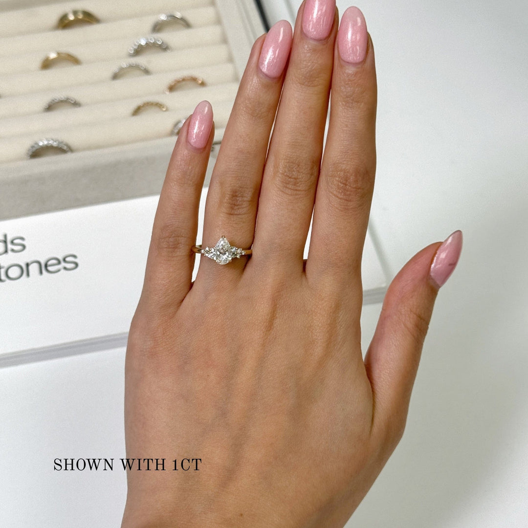 AGIDesignShop Cynthia Pear Shape Moissanite Engagement Ring