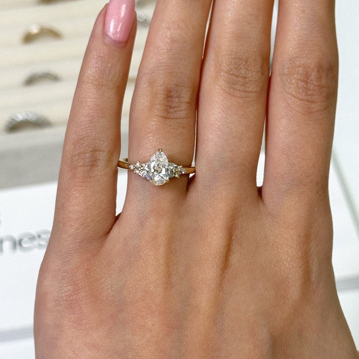 AGIDesignShop Cynthia Pear Shape Moissanite Engagement Ring