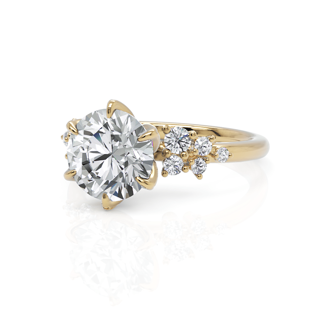 AGI Design Cynthia Round Lab Created Diamond Engagement Ring