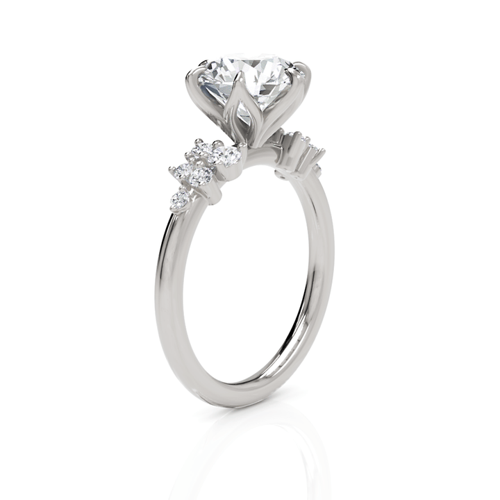 AGI Design Cynthia Round Lab Created Diamond Engagement Ring