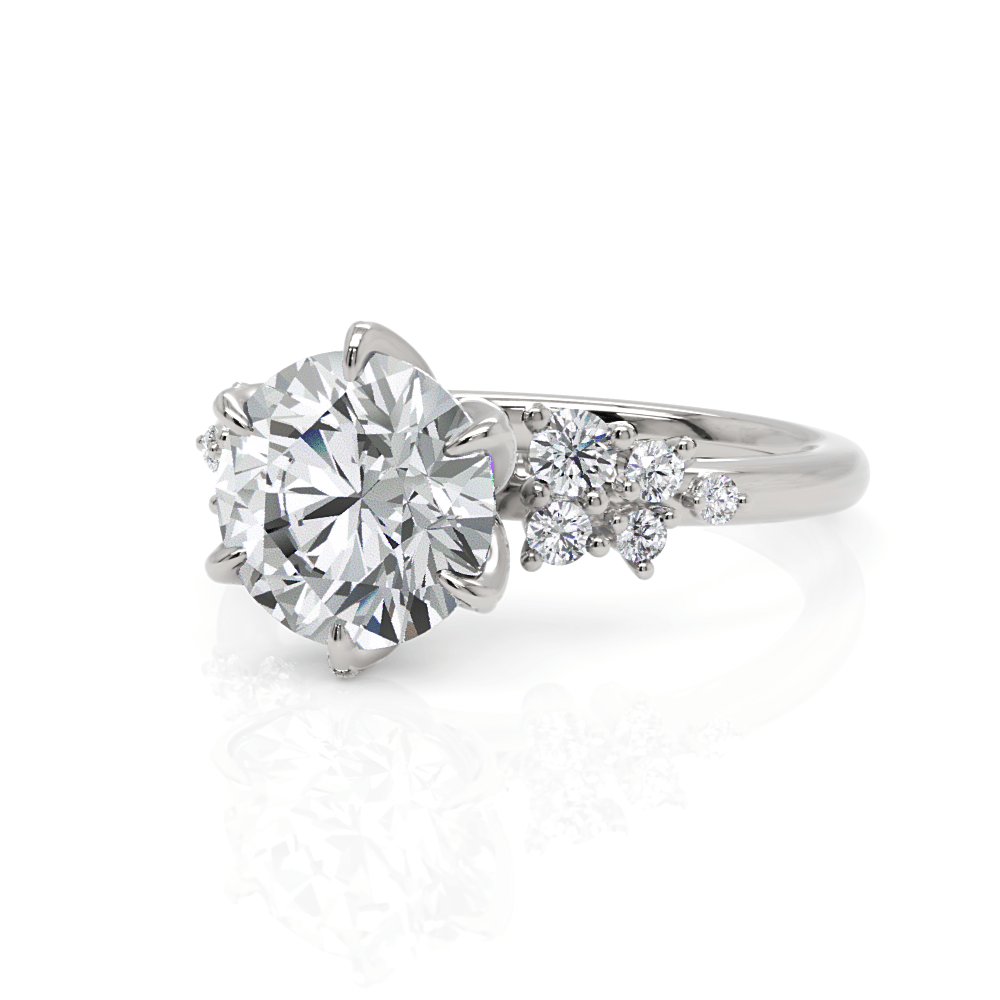 AGI Design Cynthia Round Lab Created Diamond Engagement Ring