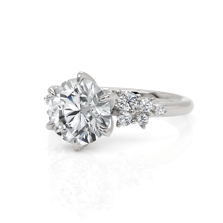 AGI Design Cynthia Round Lab Created Diamond Engagement Ring