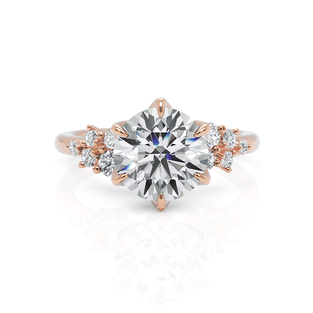 AGI Design Cynthia Round Lab Created Diamond Engagement Ring