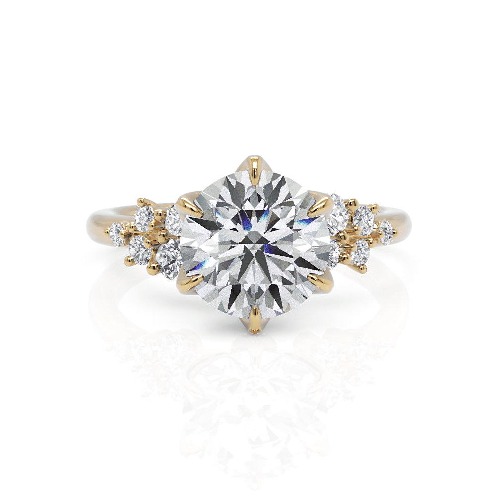 AGI Design Cynthia Round Lab Created Diamond Engagement Ring