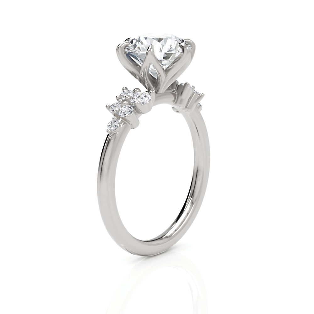 AGIDesignShop Cynthia Round Moissanite Engagement Ring