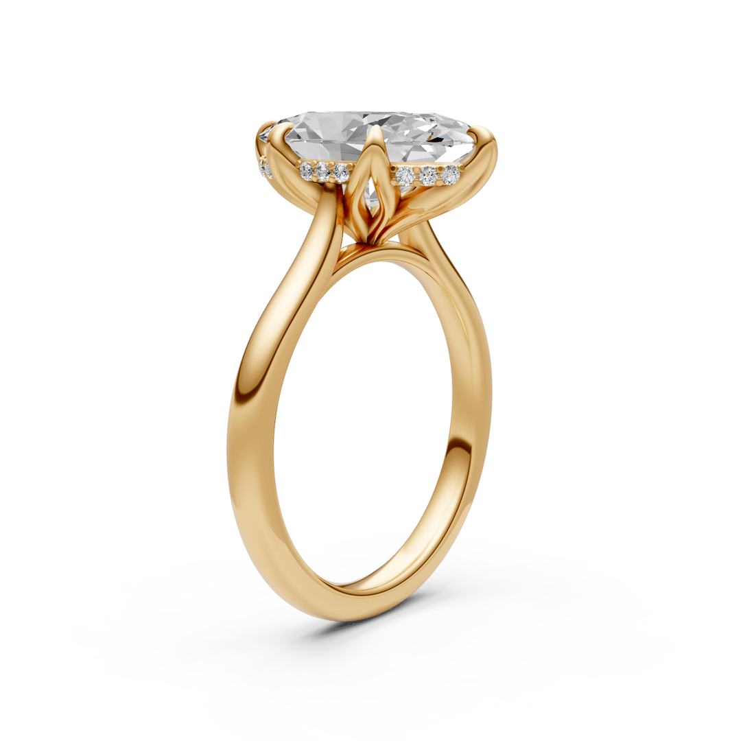 AGI Design Dahlia Oval Lab Created Diamond Engagement Ring