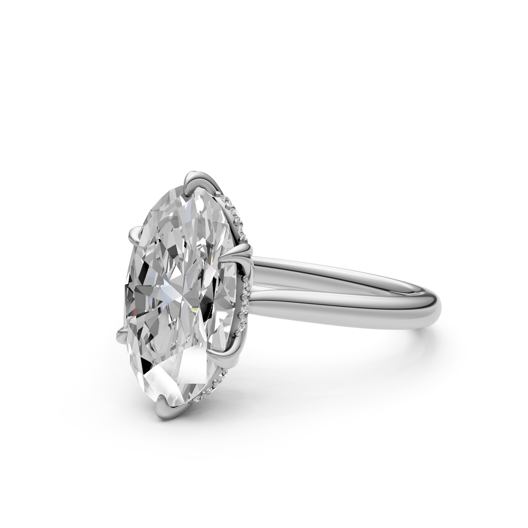 AGI Design Dahlia Oval Lab Created Diamond Engagement Ring