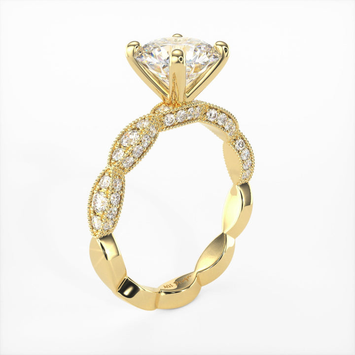 AGI Design Dana Round Lab Created Diamond Engagement Ring