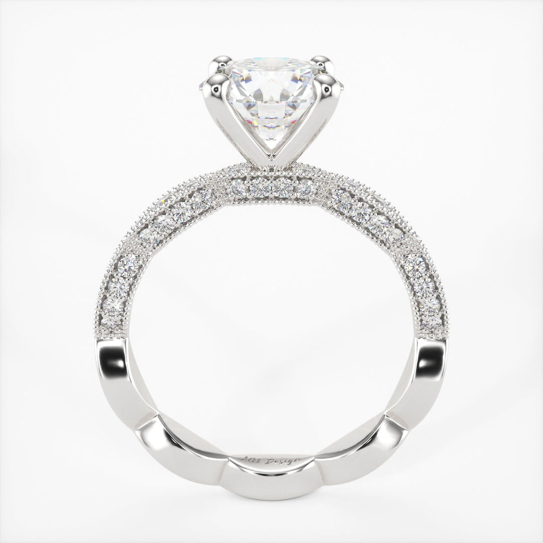 AGI Design Dana Round Lab Created Diamond Engagement Ring