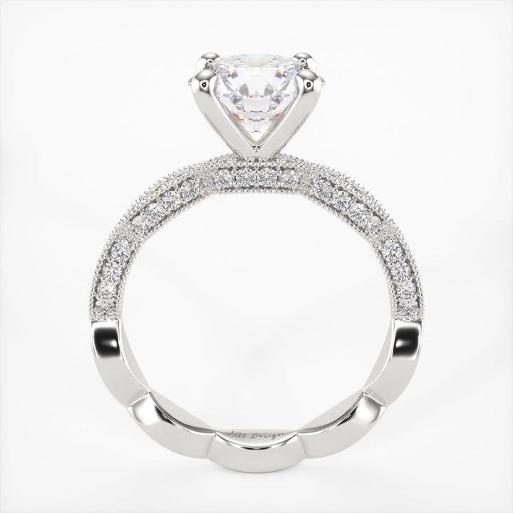 AGI Design Dana Round Lab Created Diamond Engagement Ring