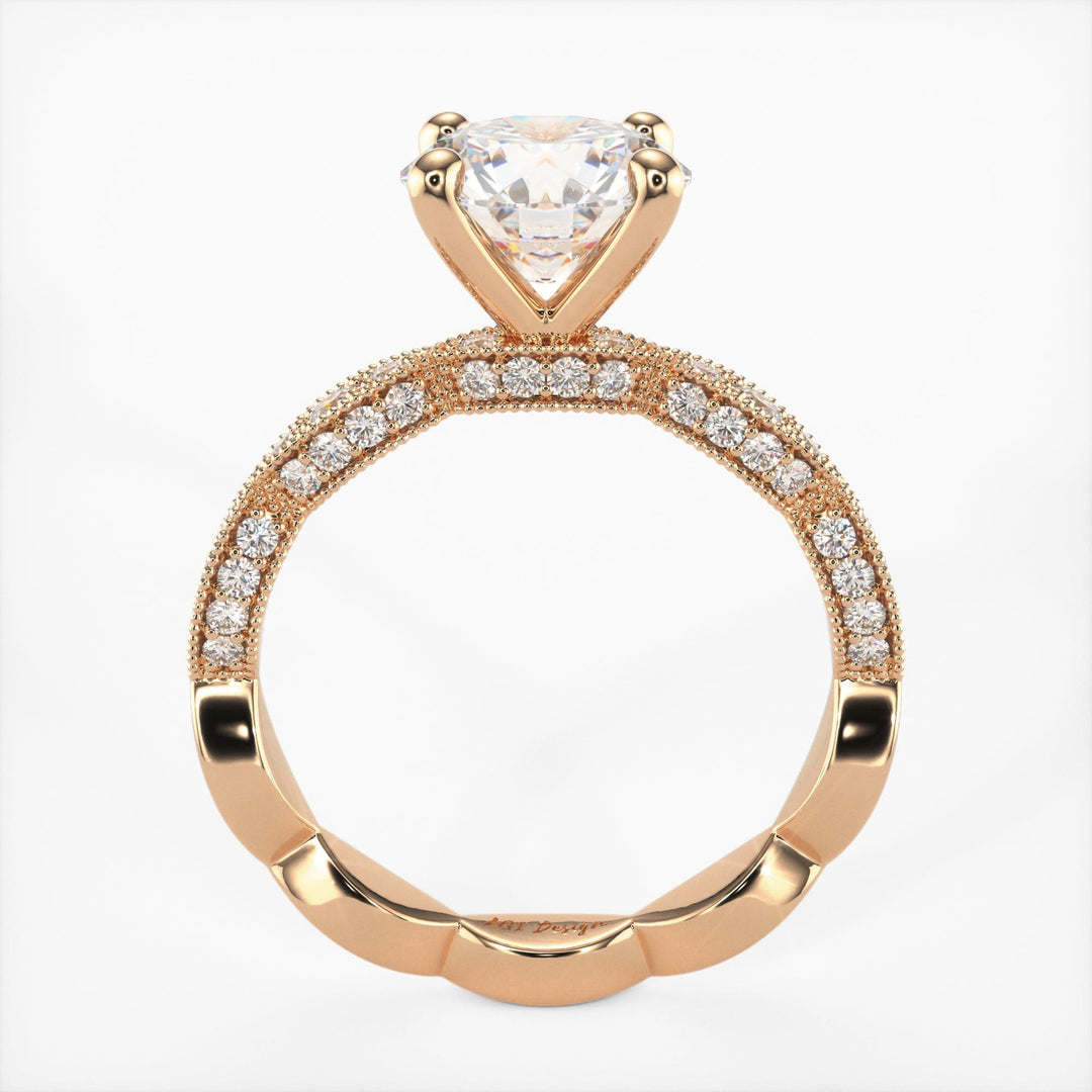 AGI Design Dana Round Lab Created Diamond Engagement Ring