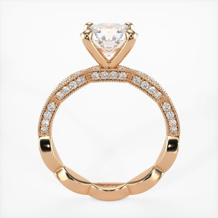 AGI Design Dana Round Lab Created Diamond Engagement Ring