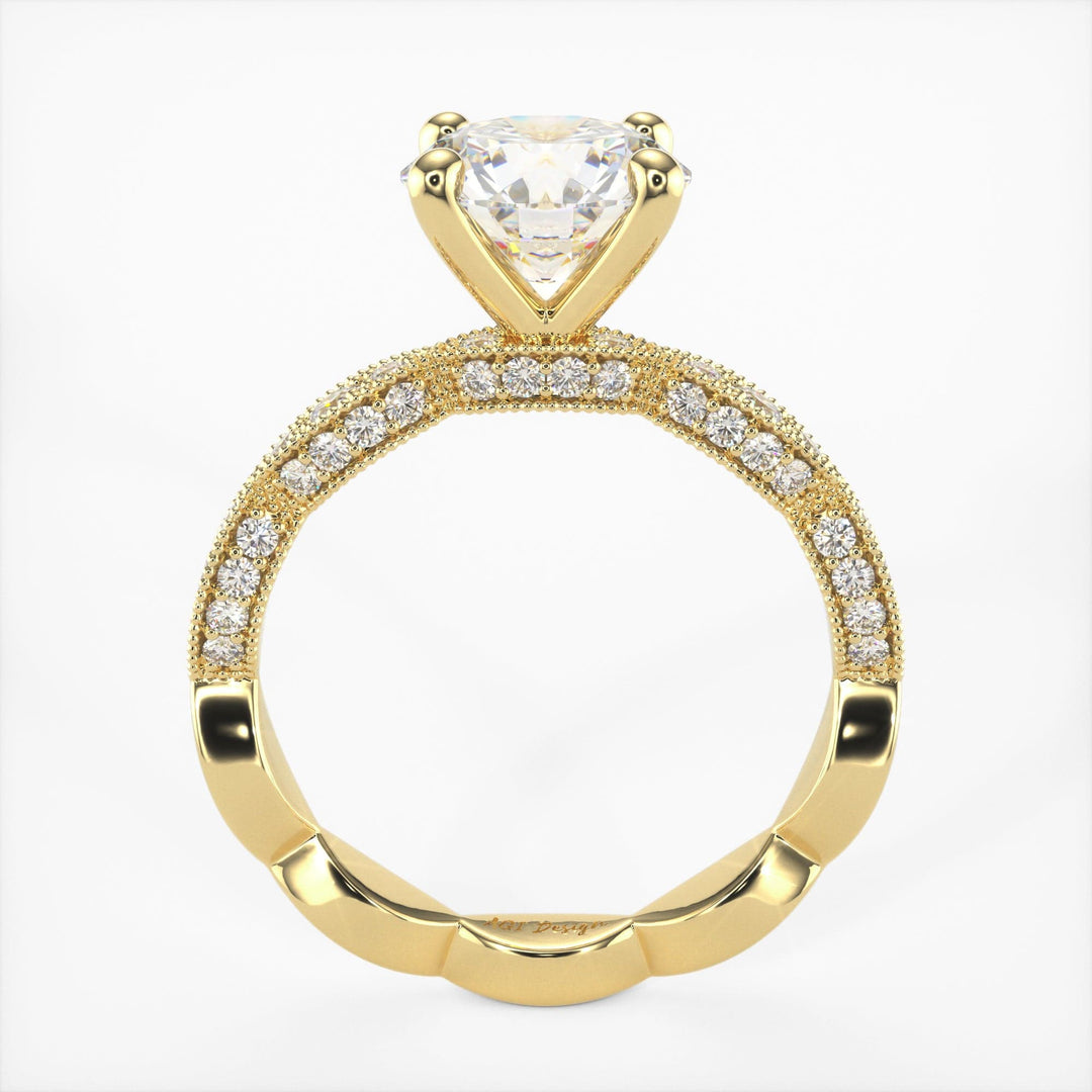 AGI Design Dana Round Lab Created Diamond Engagement Ring