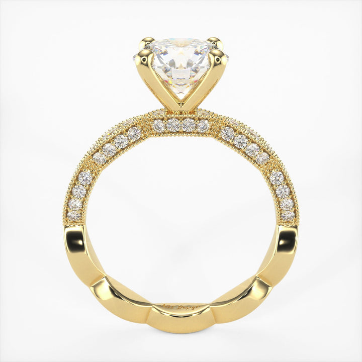 AGI Design Dana Round Lab Created Diamond Engagement Ring