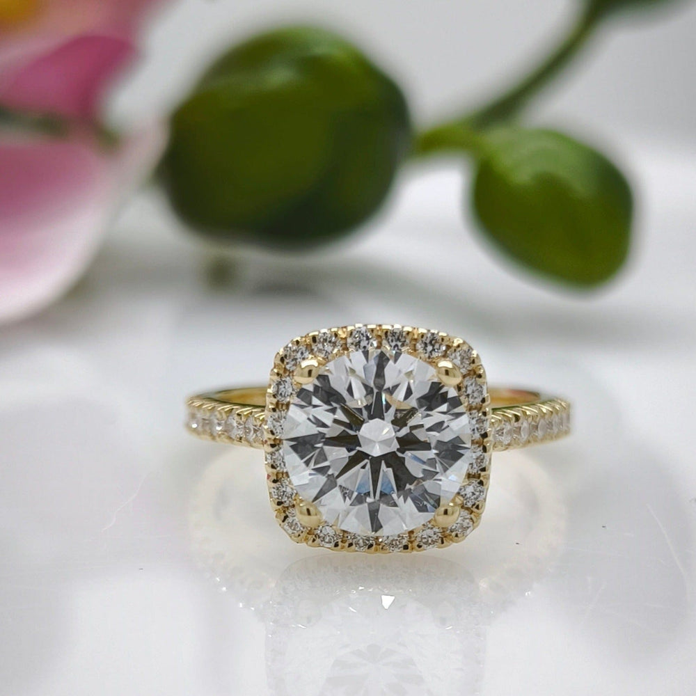 AGI Design Desiree Round Lab Created Diamond Engagement Ring