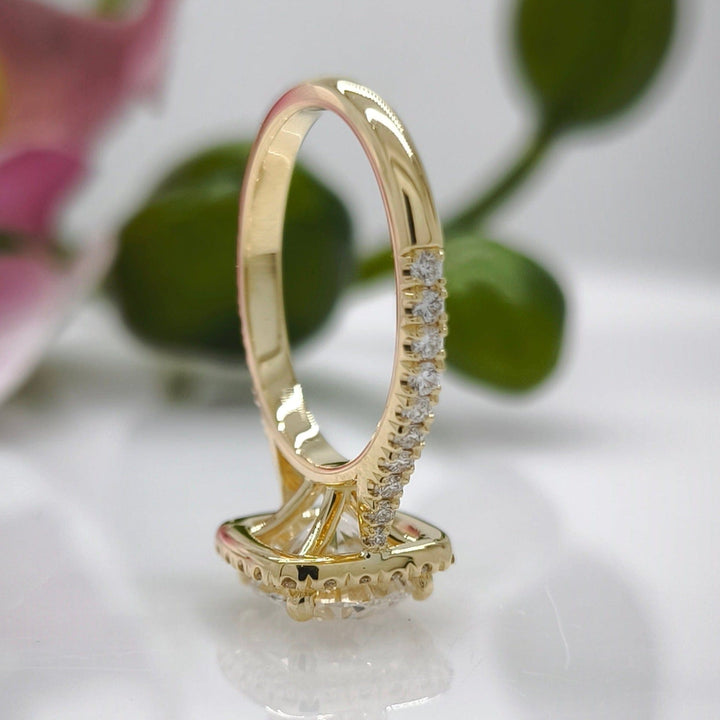 AGI Design Desiree Round Lab Created Diamond Engagement Ring