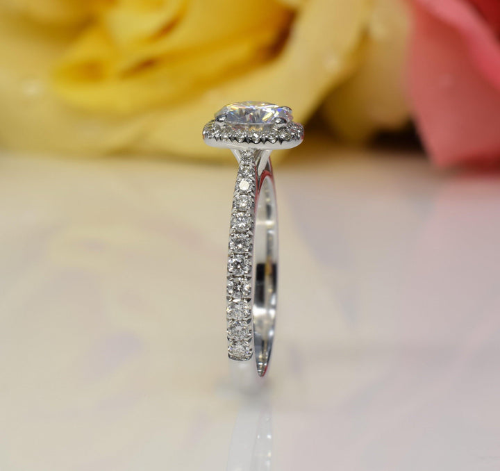 AGI Design Desiree Round Lab Created Diamond Engagement Ring