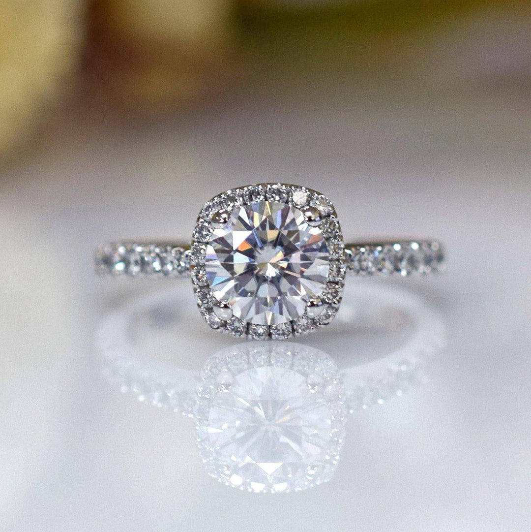 AGI Design Desiree Round Lab Created Diamond Engagement Ring
