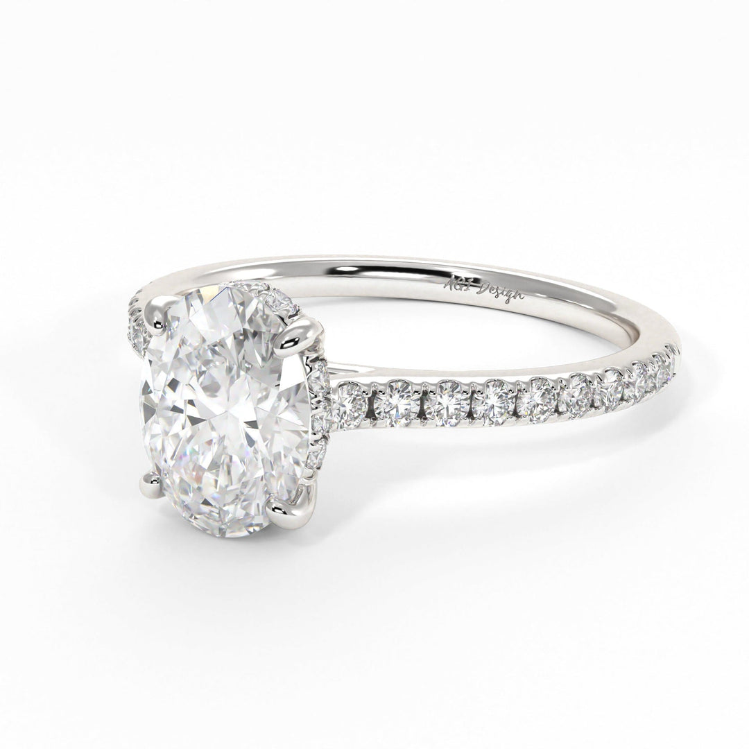 AGI Design Doris Oval Lab Created Diamond Engagement Ring