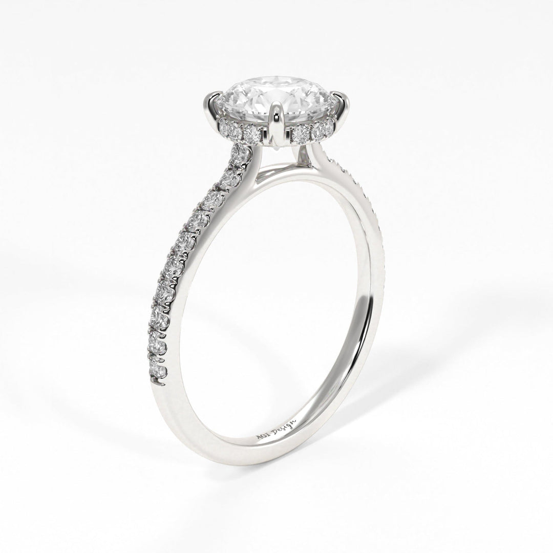 AGI Design Doris Round Lab Created Diamond Engagement Ring