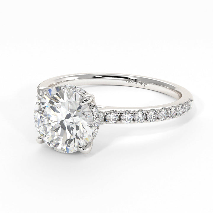 AGI Design Doris Round Lab Created Diamond Engagement Ring