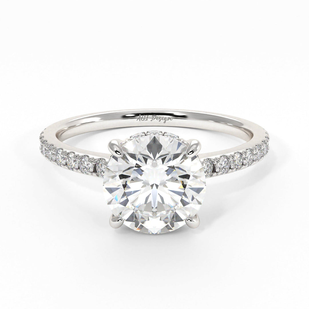 AGI Design Doris Round Lab Created Diamond Engagement Ring