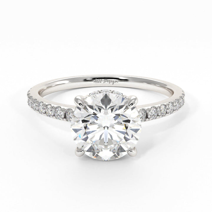 AGI Design Doris Round Lab Created Diamond Engagement Ring