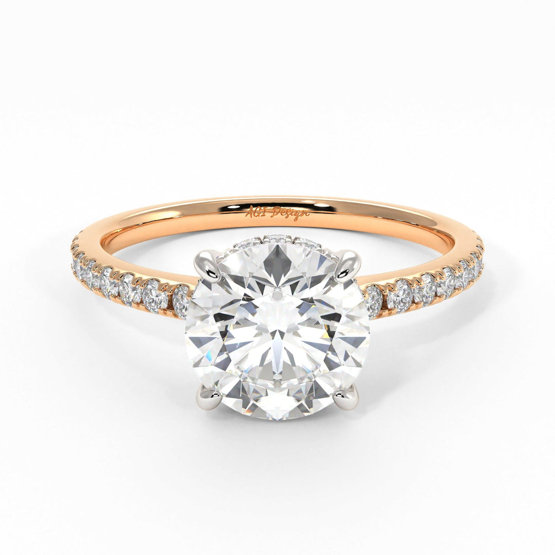 AGI Design Doris Round Lab Created Diamond Engagement Ring