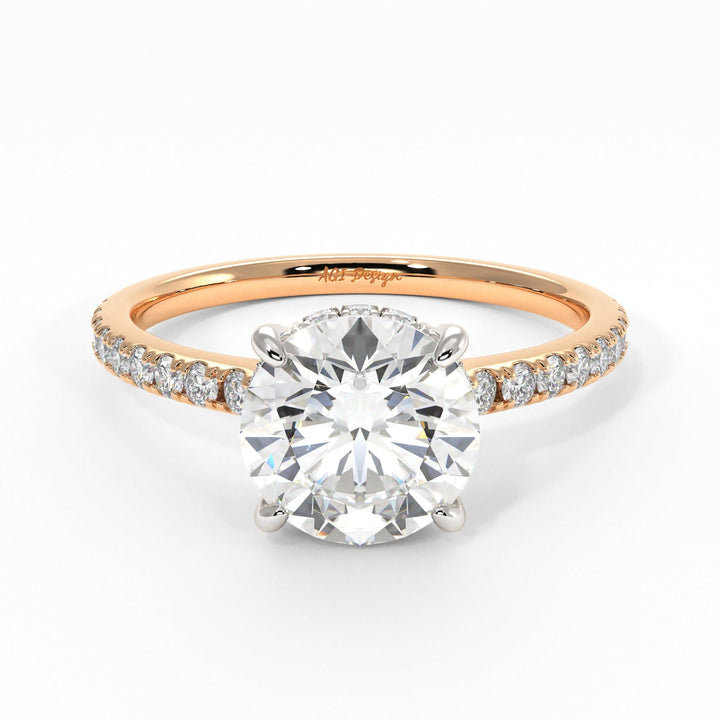 AGI Design Doris Round Lab Created Diamond Engagement Ring